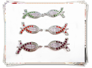 Fabbricazione fatta a mano dei gioielli della collana del pesce del pendente di cristallo multicolore di incanto
